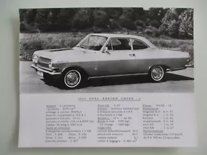 Opel Rekord Coupé 6 Zylinder Original Werkfoto Pressefoto Photo 1965 (Text F) - Bild 1 von 2