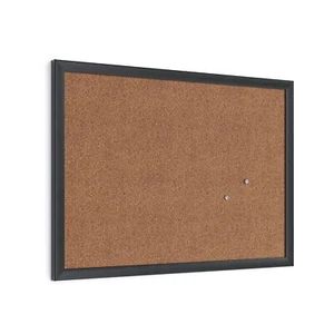 Black Cork Bulletin Board 23x17 Self Healing Surface Wall Decor Office Home - Picture 1 of 7