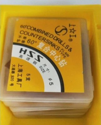 Juego de taladros centrales Φ5 Premium HSS de 45 piezas avellanador combinado de 60° 5,0 mm M2 Foto 1 de 3