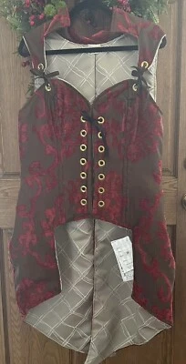 Damisela In This Dress (DiTD) Rojo y Marrón Gracia Pirata Abrigo Sobre Busto Corsé-38” Foto 1 de 2