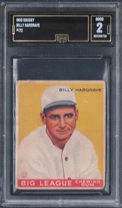 1933 Goudey #172 Billy HARGRAVE RC, GMA 2 - Boston Braves Rookie - Picture 1 of 2