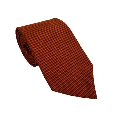 Corbata Brooks Brothers Vintage Naranja Quemado Rayas Seda Hecha en EE. UU. Foto 1 de 4