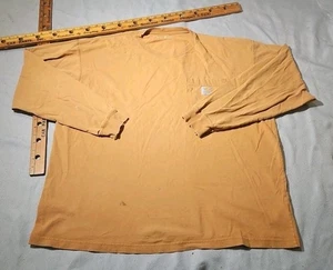 Camisa Carhartt Para Hombres XL Beige Informal Bolsillo Trabajo Grunge Golpeado Logo Bolsillo Camiseta - Imagen 1 de 16