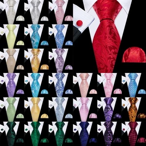 Blau kariert Männer Krawatte Einstecktuch Manschettenknöpfe Hochzeit Business formell Geschenk - Bild 1 von 556