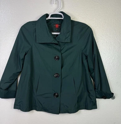 Gabardina de lluvia Gallery para mujer talla XS pequeña verde 4 botones chaqueta oficina iglesia Foto 1 de 4