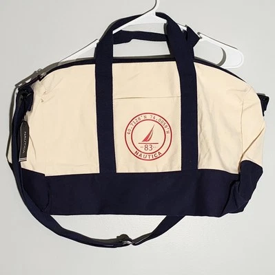 Nautica ночник вещевой холст сумка синий индиго ремень через плечо новый с Ярлыками - Изображение 1 из 4