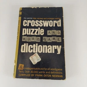 The Perma Crossword Puzzle and Word Game Dictionary by Frank Newman 1963 PB - Foto 1 di 13