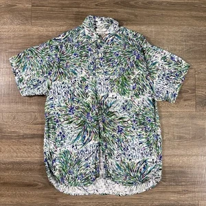 VTG Guess Shirt Mens Medium USA AOP Paint Georges Marciano Abstract Cruise Beach - Picture 1 of 11