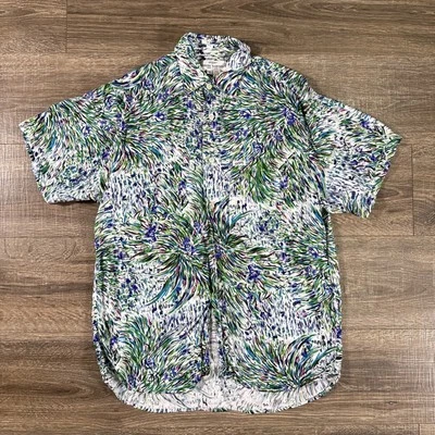 VTG Guess Shirt Mens Medium USA AOP Paint Georges Marciano Abstract Cruise Beach - Image 1 of 4