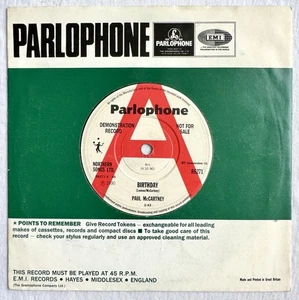 PAUL McCARTNEY -Birthday- Rare UK 7” Promo (Beatles) (Vinyl Record) - Picture 1 of 5