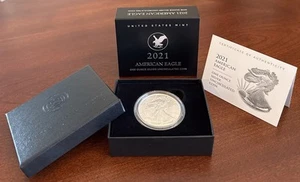 2021-W United States Mint American Eagle Silver $1 UNC Coin w/Box, COA, OGP - Picture 1 of 9