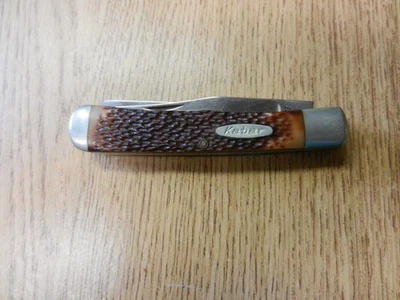 Vintage Kabar 1030 USA Old Timers Trapper's Knife 2 Blade 4 1/8" Closed Used - Image 1 of 4