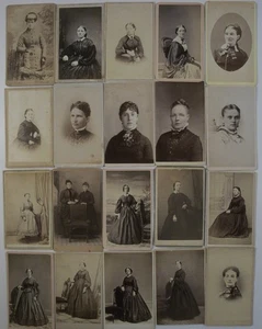 CDV Fotos von schönen viktorianischen Frauen Frisuren, Mode! 20 EA Lot IP223i - Bild 1 von 8