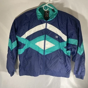 Vintage Olympia Jacke Herren XL blau grün Windbreaker Team USA Full Zip - Bild 1 von 6