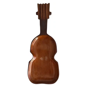 Vintage Wooden Violin Shaped Tray Made in Haiti - Picture 1 of 8