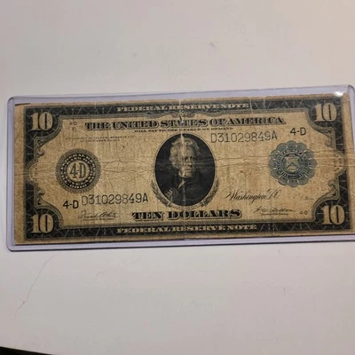 Large Size $10 1914 Federal Reserve Note  Cleveland, Ohio.  - Image 1 of 4