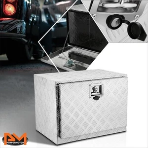 Caja de herramientas de almacenamiento de camión labio colgante de aluminio con banda de rodadura de diamante 24"x18"x17,7" - Imagen 1 de 7