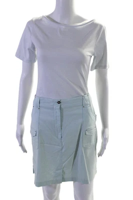 Mini Skort Feminino Jamie Sadock Fecho de Botão Fenda Bainha Bolsos Azul Tamanho 14 - Imagem 1 de 4