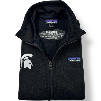Patagonia Black Full Zip Vest Michigan State Broad Logo Men’s Size Medium - Image 1 of 4