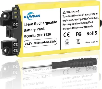 KUNLUN 3000mAh XFBT620 Battery Replacement for Shark Compatible for Shark IX140 IX141