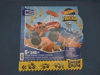 Hot Wheels Tiger Shark Chomp Course Monster Truck Building Toy with 2 Figures - Image 1 of 2