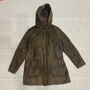 Barbour Women's Bower Wax Jacket LWX0534OL71 Olive Green Size 14 - Picture 1 of 9
