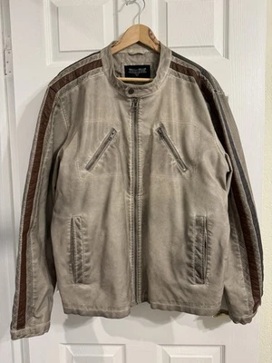 Wilson’s Faux Leather Racing Jacket Men’s Silver - Image 1 of 4