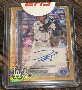2025 Topps Chrome - Hyeseong Kim #152 Dodgers Gold Auto Logofractor #21/50 radiocontrol - Imagen 1 de 2