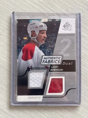2008-09 SP Game Used Authentic Fabrics Dual Jersey Larry Robinson Canadiens - Image 1 of 2
