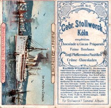 Victorian Card, Stollwerck Chocolate, Ships, Kaiser Willhelm II, Genua