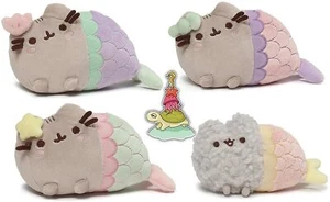 GUND Pusheen The Cat and Stormy as Mermaids Collection of 4 Mini Plush Toys 3-4" - Picture 1 of 5