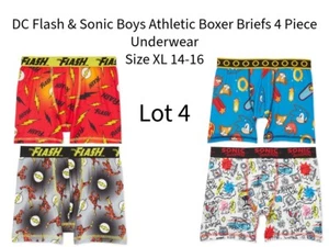 DC Flash & Sonic Boys Athletic Boxer Briefs 4 Piece Underwear Size XL 14-16 - Picture 1 of 5