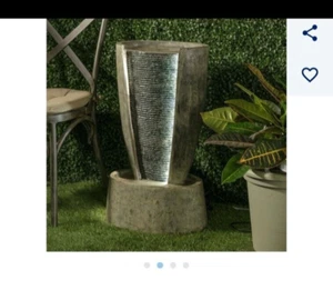 Brand New Alfresco Home Rock Waterfall Fountain w/ Pump and LED Light 26.5" - Picture 1 of 3