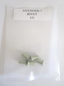 AN426DD6-7 Rivet Countersunk Solid 3/16 X 7/16 Aluminum MS20426DD6-7 - Lot of 5 - Picture 1 of 4