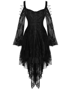Vestido de encaje gótico Dark In Love negro de colección Steampunk victoriano bruja vampiro - Imagen 1 de 6