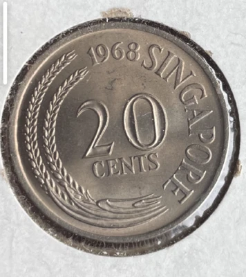 1968 Singapore 20 Cent Foreign Coin, BUN - Image 1 of 2