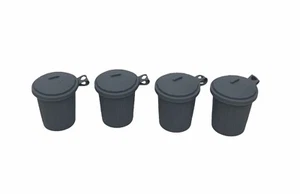 4 Spielzeug Kunststoff grau Mülleimer für Zubehör Action Figuren Party Süßigkeiten - Bild 1 von 4