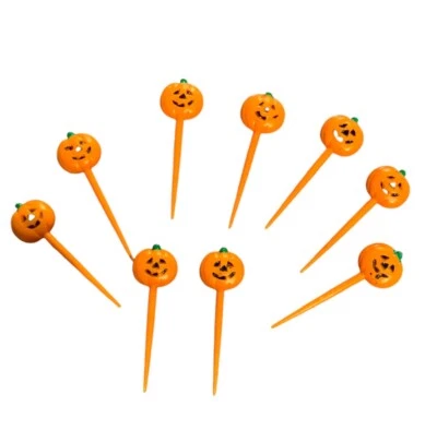 De colección Halloween Calabaza Plástico Fiesta Selecciones Cupcake Toppers Jack O Linternas 10 Foto 1 de 4