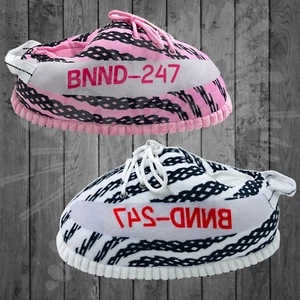 Unisex Oversized Sneaker Inspired Plush Slippers One Size Fits Most (4-10 Adult) - Picture 1 of 3