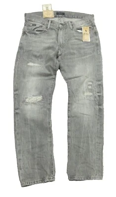 Polo Ralph Lauren Men's Gray Brennan Repaired Sullivan Slim Fit Graphic Jeans - Image 1 of 4