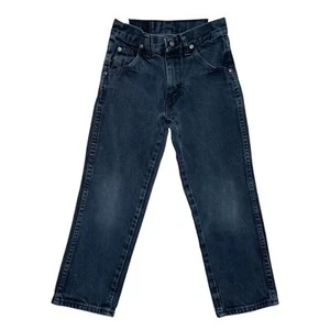 Wrangler Jeans Vintage Boys Denim Straight Pants Black Grey Made in USA 8 Slim - Picture 1 of 11