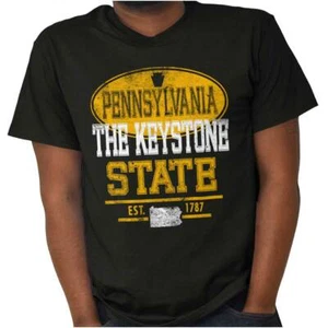Pennsylvania Keystone State Souvenir Gift PA Womens or Mens Crewneck T Shirt Tee - Picture 1 of 3
