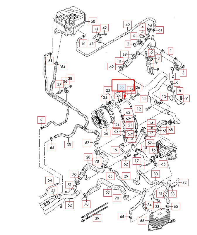 全新奥迪 R8 42 左侧冷却管软管 079121131BK 原始设备制造商 — 第 1/1 张图片