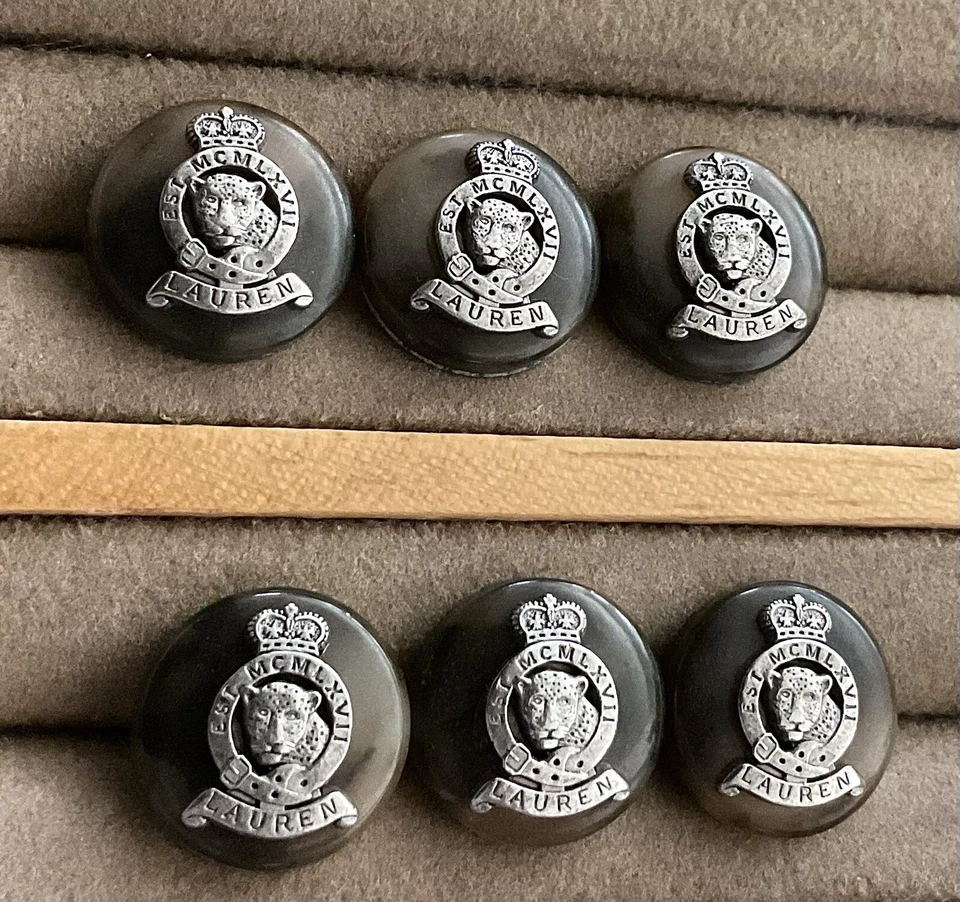 Ralph Lauren Replacement Buttons 5/8”~Brown Tortoise Shell CAT ~ NEW Set of 6 - Image 1 of 4