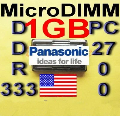 (1GB RAM) 1x1G PANASONIC Let's note CF-R2 R3 W2 T2 Y2 MicroDIMM  DDR-333 USA μ - Image 1 of 4