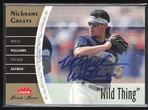 2006 FLEER GREATS OF THE GAME MITCH WILLIAMS "WILD THING" ON CARD AUTO - Imagen 1 de 2