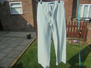 BODEN wideleg multi-stripe trousers size 8 long ---B27A - Picture 1 of 3