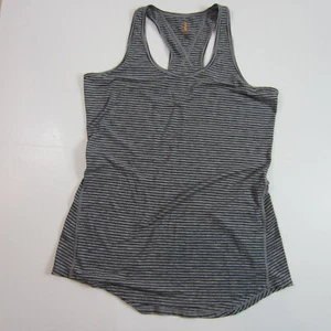 Lucy Women's Tank Lucy Tech Racerback Gray & Black Striped Medium - Picture 1 of 4