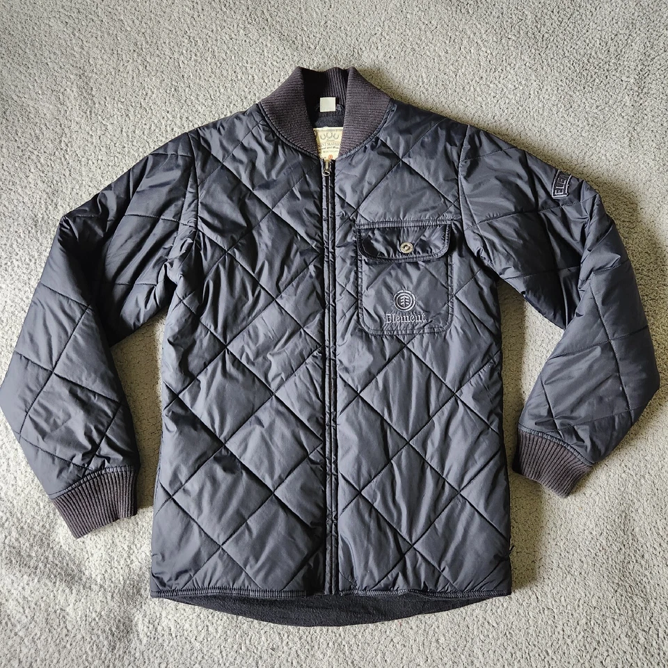 Element Skateboards Men's Black Size S Puffer Full Zip Jacket Pockets  - Image 1 of 4
