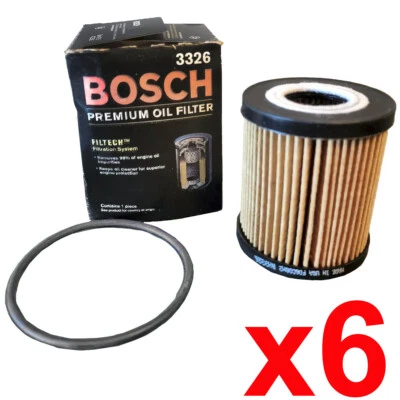Filtro de aceite Bosch 6 piezas para Cadillac Catera Saturn L300 LS2 LW2 1999-05 3,0 L 3326 Foto 1 de 4